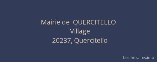 Mairie de  QUERCITELLO