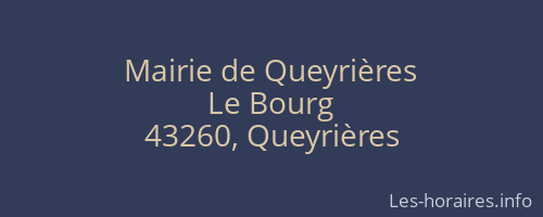 Mairie de Queyrières