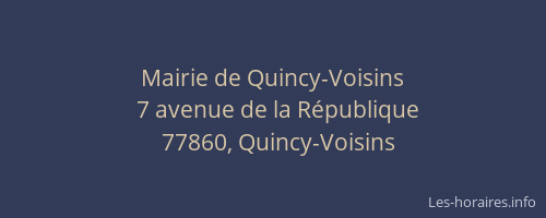Mairie de Quincy-Voisins