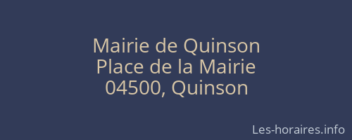 Mairie de Quinson