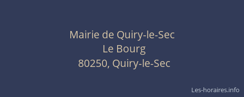 Mairie de Quiry-le-Sec