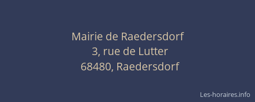 Mairie de Raedersdorf