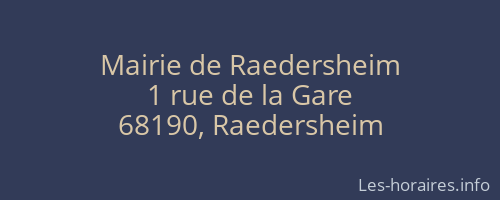 Mairie de Raedersheim