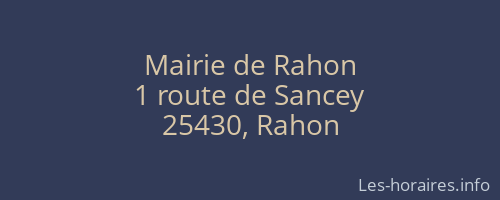 Mairie de Rahon