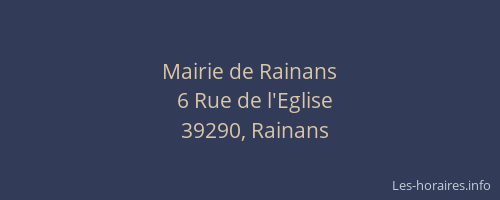 Mairie de Rainans