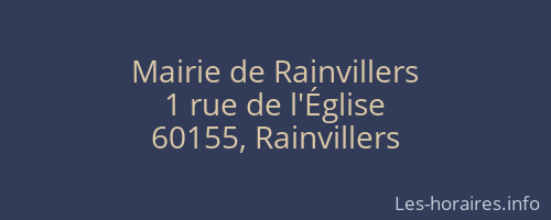 Mairie de Rainvillers