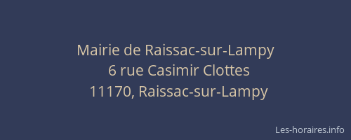 Mairie de Raissac-sur-Lampy