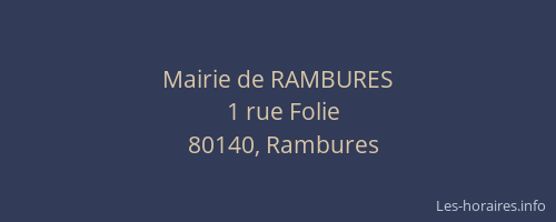 Mairie de RAMBURES