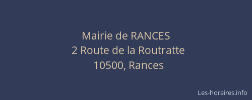 Mairie de RANCES