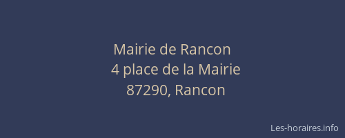 Mairie de Rancon