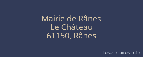 Mairie de Rânes