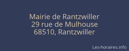 Mairie de Rantzwiller