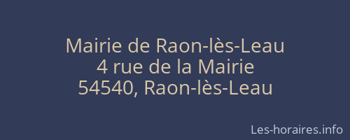 Mairie de Raon-lès-Leau