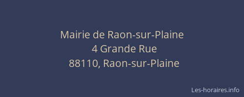 Mairie de Raon-sur-Plaine