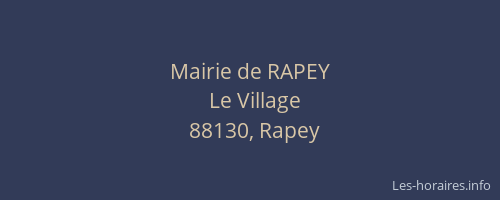 Mairie de RAPEY