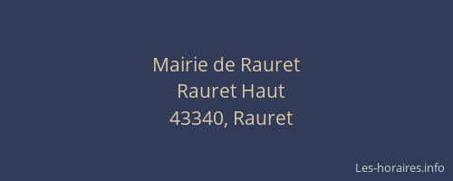 Mairie de Rauret
