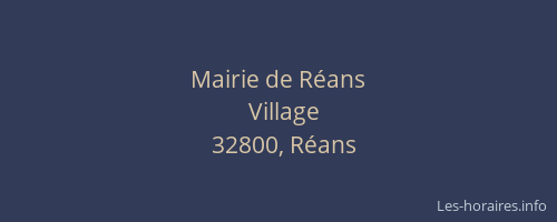 Mairie de R&eacute;ans