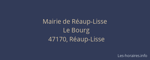 Mairie de R&eacute;aup-Lisse