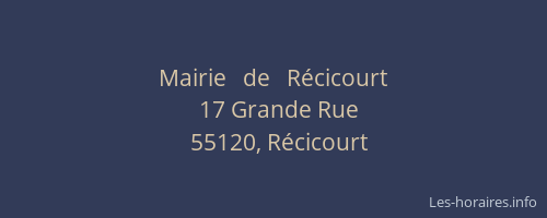 Mairie   de   R&eacute;cicourt