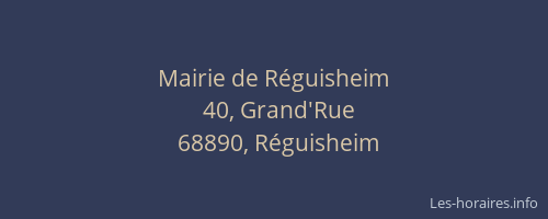 Mairie de R&eacute;guisheim