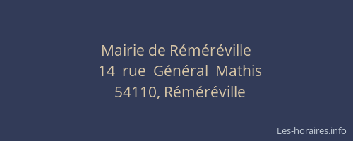 Mairie de R&eacute;m&eacute;r&eacute;ville