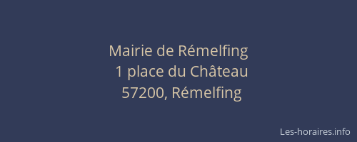 Mairie de R&eacute;melfing