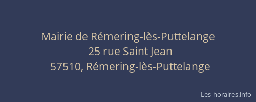 Mairie de R&eacute;mering-l&egrave;s-Puttelange