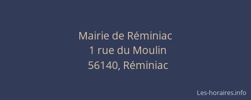 Mairie de R&eacute;miniac