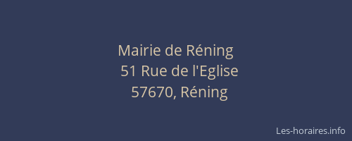 Mairie de Réning