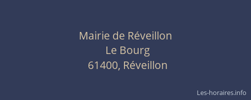 Mairie de R&eacute;veillon