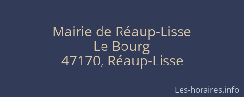 Mairie de Réaup-Lisse