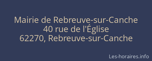Mairie de Rebreuve-sur-Canche