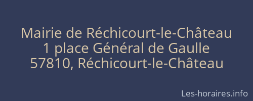 Mairie de Réchicourt-le-Château