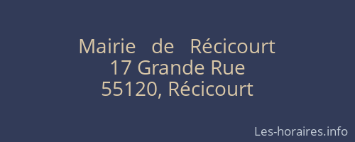 Mairie   de   Récicourt
