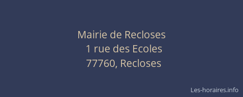 Mairie de Recloses