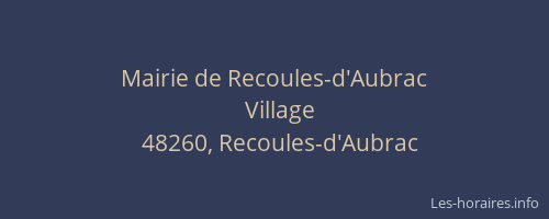 Mairie de Recoules-d'Aubrac