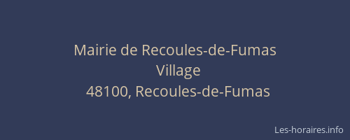 Mairie de Recoules-de-Fumas