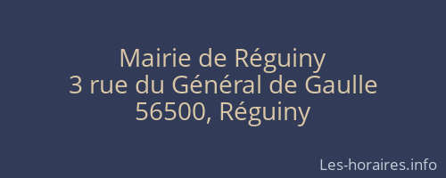 Mairie de Réguiny