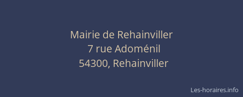 Mairie de Rehainviller