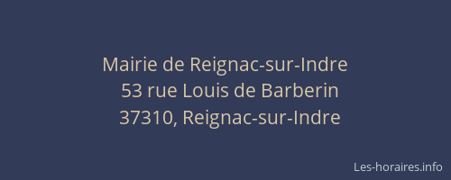 Mairie de Reignac-sur-Indre