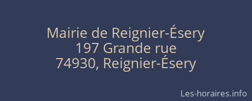 Mairie de Reignier-Ésery