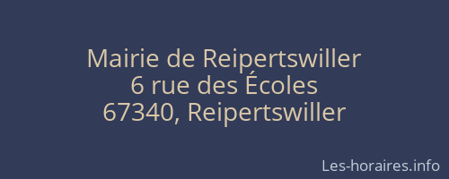 Mairie de Reipertswiller