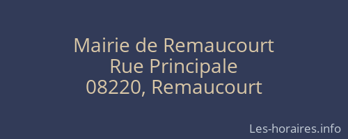 Mairie de Remaucourt