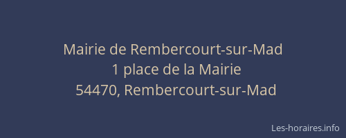 Mairie de Rembercourt-sur-Mad
