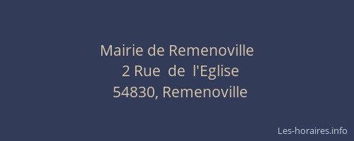 Mairie de Remenoville