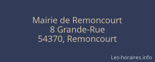 Mairie de Remoncourt