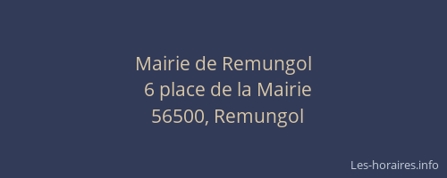 Mairie de Remungol