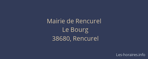 Mairie de Rencurel