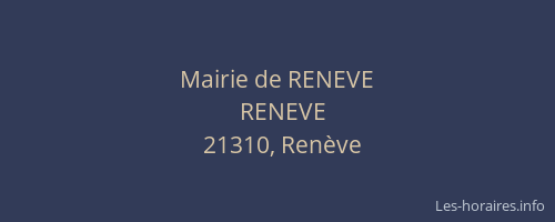 Mairie de RENEVE