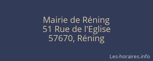 Mairie de Réning